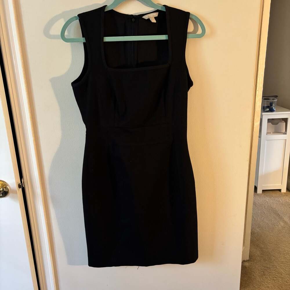 Banana Republic Black Square Neck Sleeveless Sheath Dress Size 6